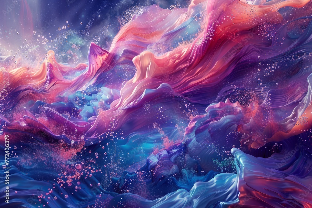 Fototapeta premium vibrant colors swirling in futuristic underwater