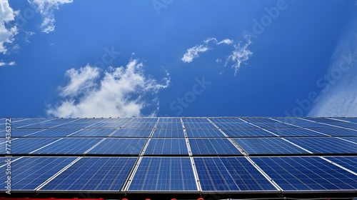 Solar panels, photovoltaic, alternative electricity source - concept of sustainable resources.