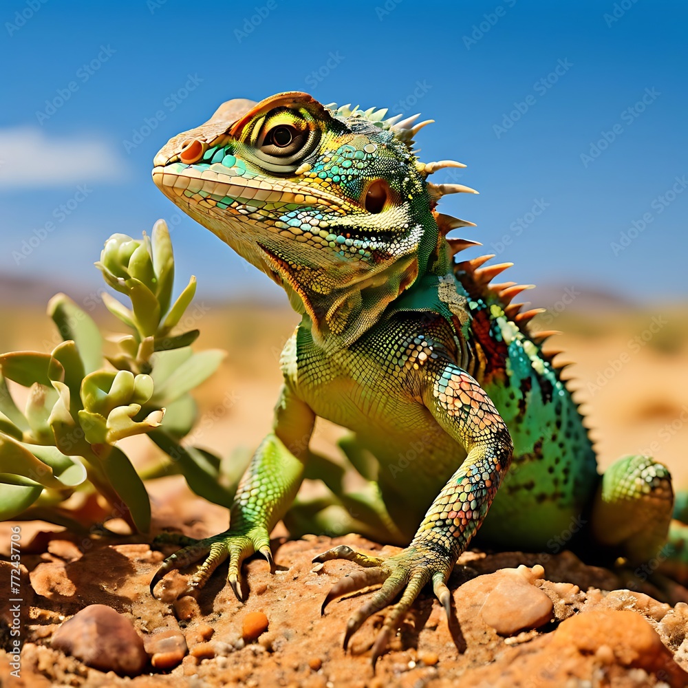 Obraz premium iguana on a tree