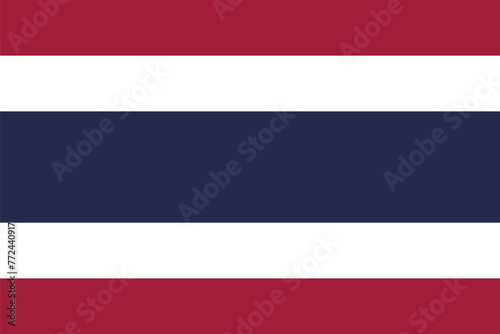 Free Download Flag of Thailand. Five horizontal stripes in three colors: red, white, blue. State symbol of the Kingdom of Thailand. Isolated vector illustration. - GFXLoad