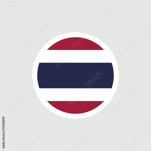 Free Download Flag of Thailand. Five horizontal stripes in three colors: red, white, blue. State symbol of the Kingdom of Thailand. Isolated vector illustration. - GFXLoad