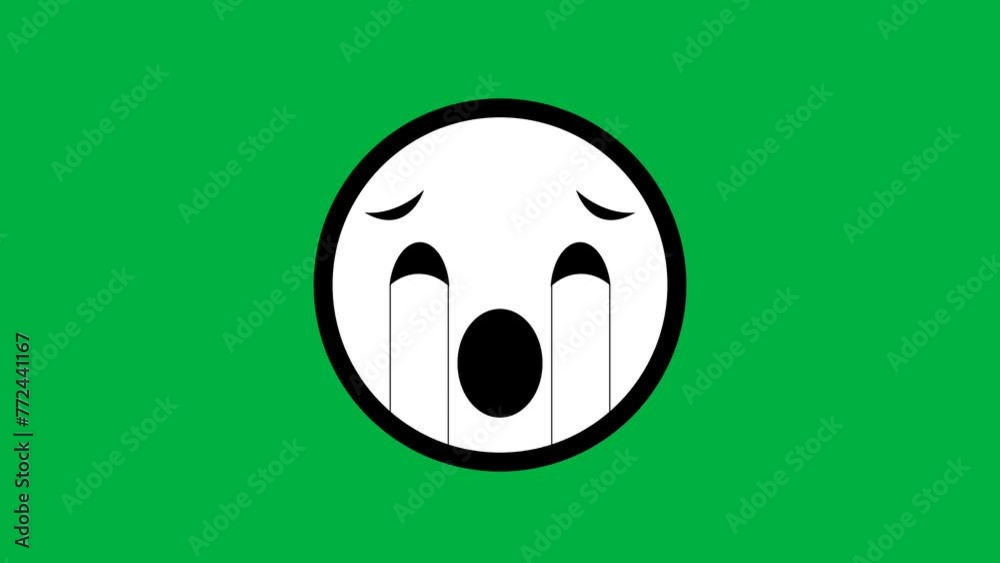 Seamless Crying Emoji Animation Crying Emoji Expression Isolated On