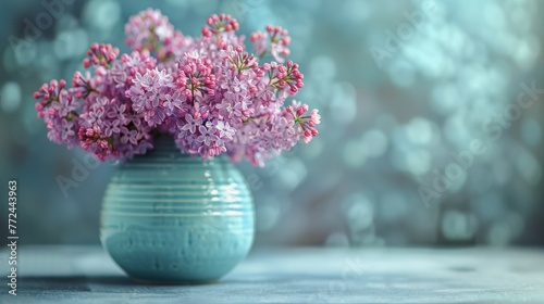 Pink Vase With Flowers by Window