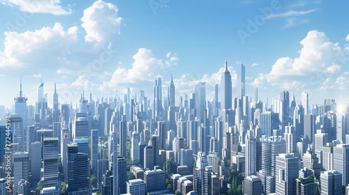 Stunning 3D Rendering of a Bustling City Skyline Exuding Urban Sophistication AI Image