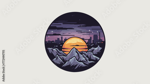 Sunset Synchrony: Emblematic Logo Mark