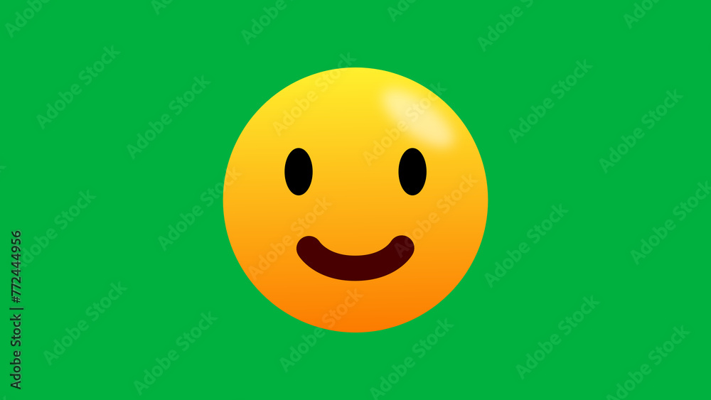 simple and cute smile face emoji isolated on green background. simple smile emoji. simple and cute smile face emoji isolated on green background. simple smile emoji.