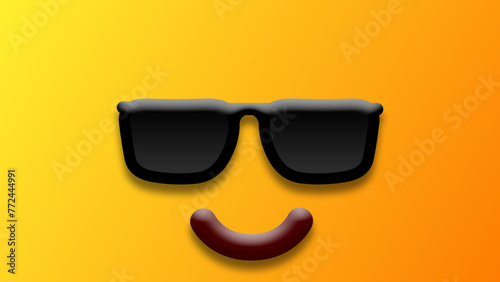 cool facial expressions on yellow gradient colour with sunglasses.