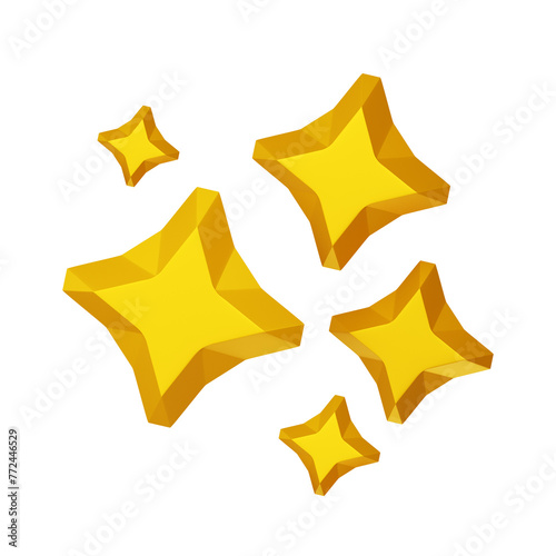 Yellow, gold, orange sparkles symbols. The set of original stars sparkle icon. Bright firework, decoration twinkle, Glowing light effect