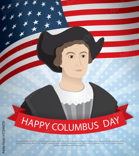 Happy Columbus Day vector illustration