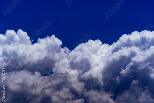 Beautiful cumulonimbus clouds with blue sky background.