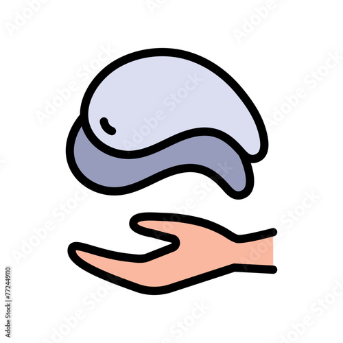 Eye gel patches color icon. Flat logo for cosmetics. Simple illustration of eye mask. Trend care products. Isolated vector sign on white background.