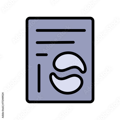 Gel Patch Color Icon. Simple illustration of eye mask. Face Anti Aging Procedure Icon. Isolated Vector Illustration.