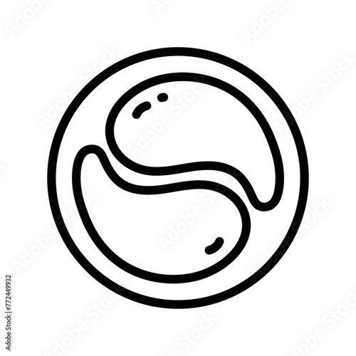 Eye gel patches line icon. Patches under the eyes, linear icon. Contour isolated vector sign on white background. Trend care products