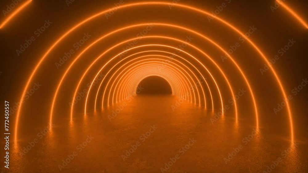 Explore a tunnel lined with glowing neon lights, leading to a bright end in the distance. 4K 3D Animation Loop Futuristic Sci Fi Lines Explore a tunnel lined with glowing neon lights, leading to a bright end in the distance. 4K 3D Animation Loop Futuristic Sci Fi Lines