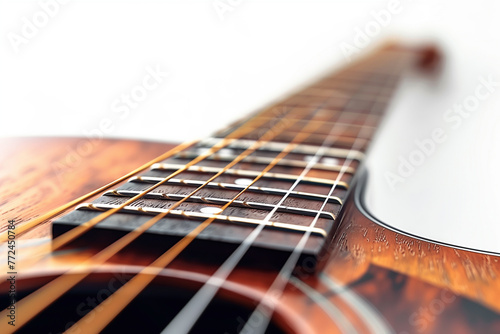 Guitar on white background, acoustic guitar, string, wood, string instrument photo