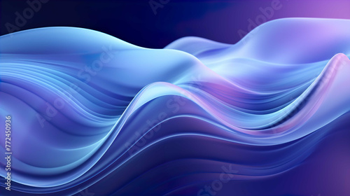 Modern Abstract Wavy Background , 3D glass wavy background , Science fiction or information technology concept , Generate AI