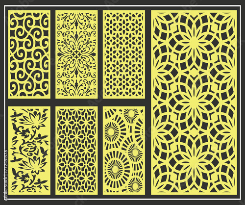 Jali design for graphic and plywood, partition, foam, acrylic and CNC machine cutting.