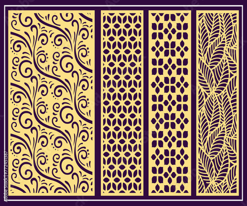 Jali design for graphic and plywood, partition, foam, acrylic and CNC machine cutting.