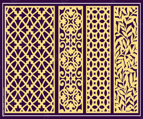 Jali design for graphic and plywood, partition, foam, acrylic and CNC machine cutting.