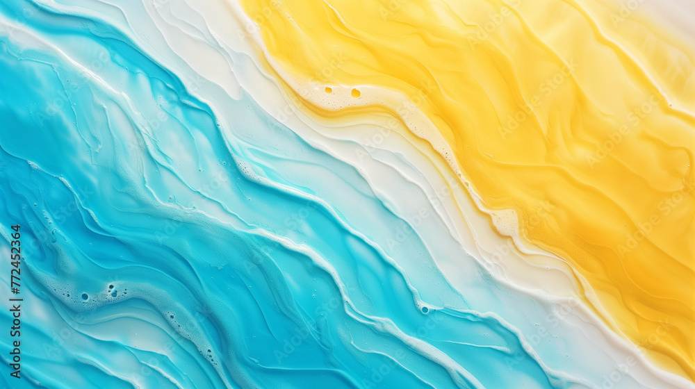 Obraz premium blue and yellow waves summer concept background