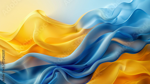 blue and yellow waves summer concept background