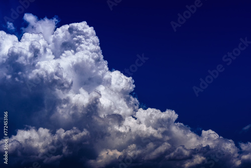 Beautiful cumulonimbus clouds with blue sky background.