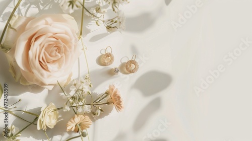 Rose branch, with copy space. flower greeting cards, and flower delivery