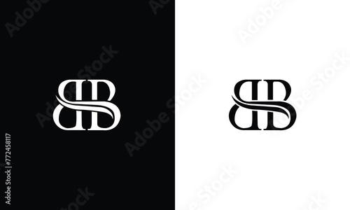Modern unique creative BB logo design, Minimal BB initial based vector icon.