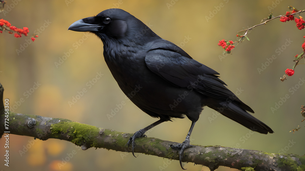 Obraz premium crow on a branch