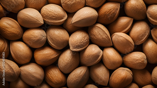 Nature's Bounty: A Lush Presentation of Fresh Unpeeled Almonds Scattered with Aesthetic Precision