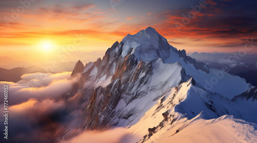  Mountain Hoher Dachstein Sunrise, Generate AI