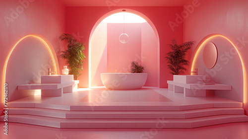 pink architecture, interior 