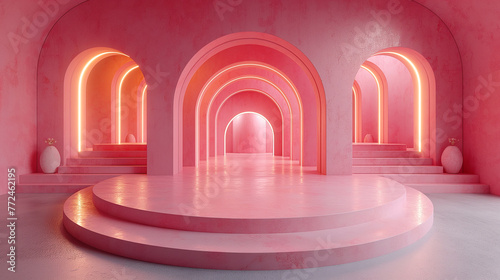 pink architecture, interior