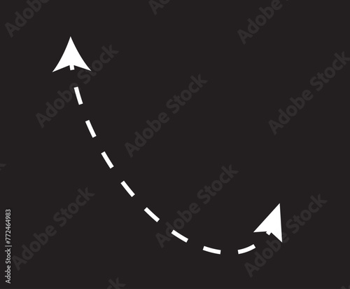 Dual semi circle arrow. Vector illustration.