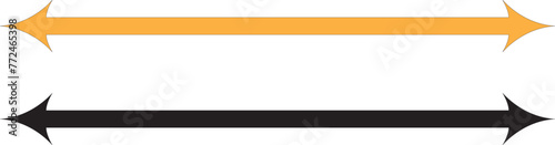 Thin long straight double arrow. Vector illustration.