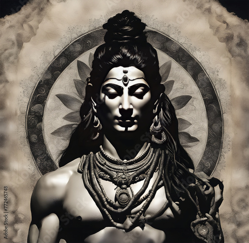 The divine union of male and female in this stunning rendering of Shiva photo