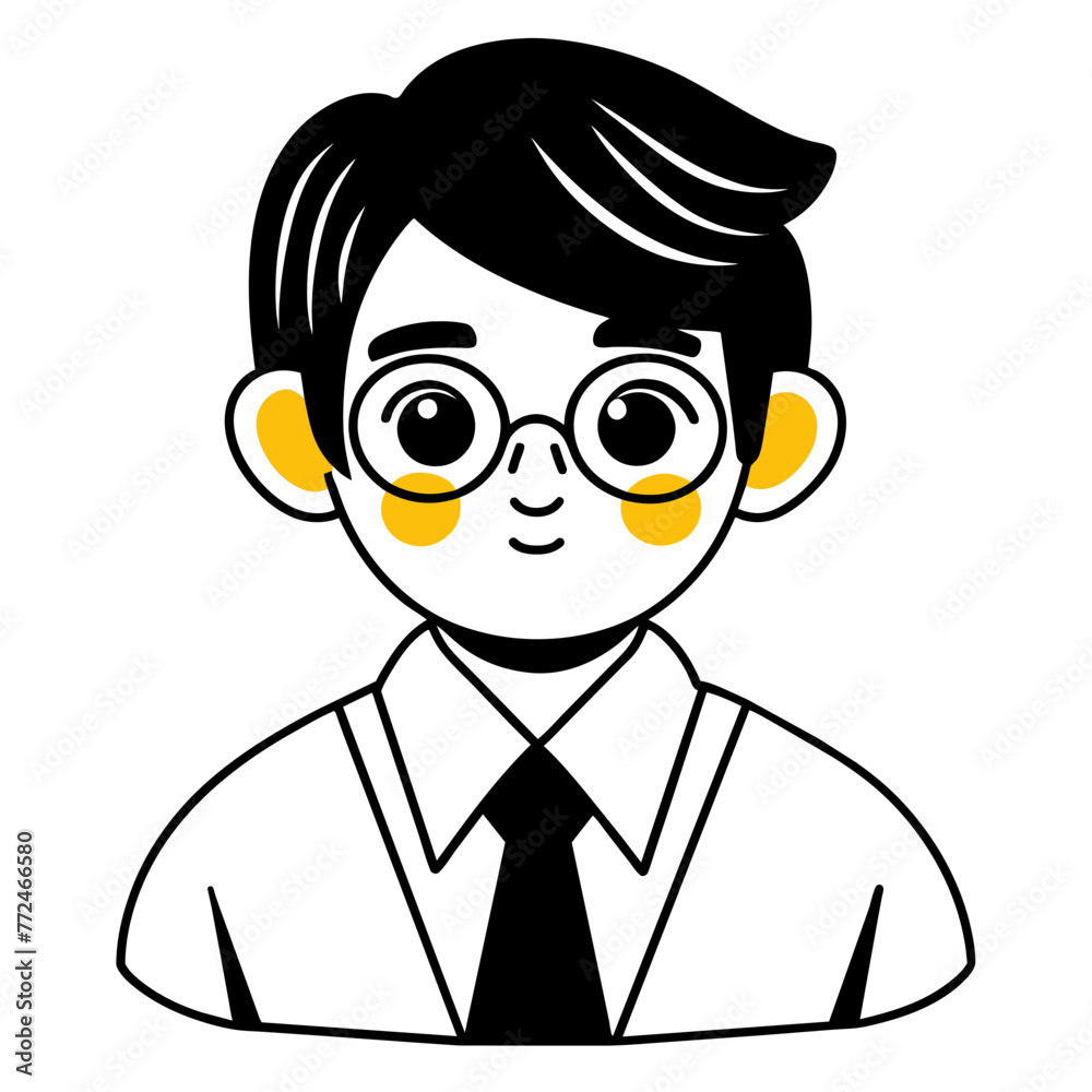 businessman with a magnifying glass vector iustration