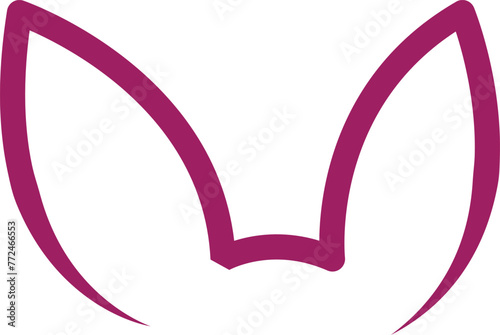 Easter bunny continuous one line vector icon, drawing rabbit outline cute animal, minimal contour ears hare, doodle element face, black silhouettes set. Funny simple illustration 