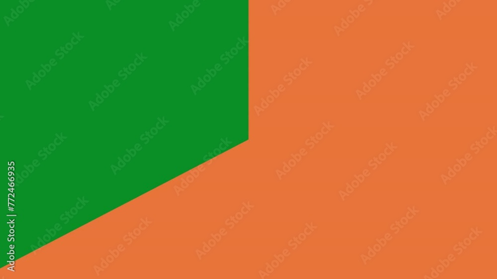 Minimal shape transition animation on green screen. Minimal shape transition with key color. 4k video