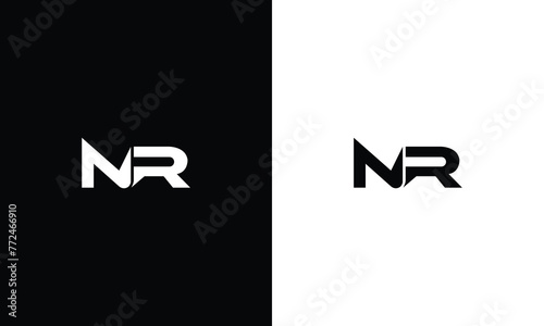 NR Letter Logo Design. Initial letters nr logo icon. photo