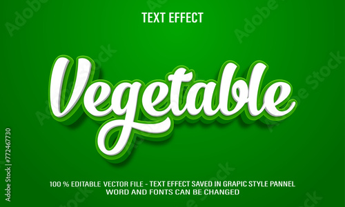 Vegetable 3d editable text effect style