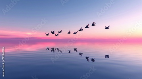 flock of birds flying © Rana