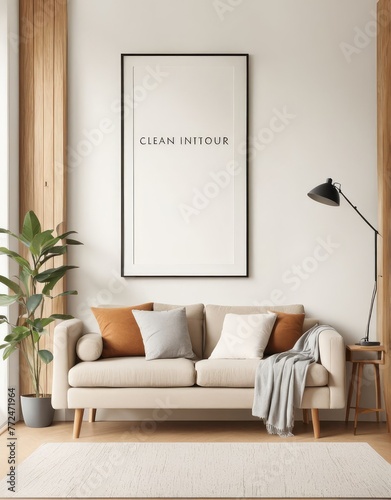 frame mockup on interior background