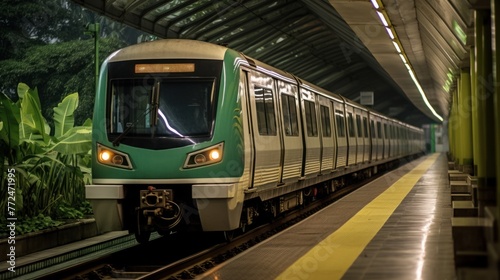 An LRT train inside TMII station is waiting for passengers