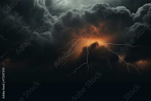Storm cloud bolt mockup. Electric dark. Generate Ai