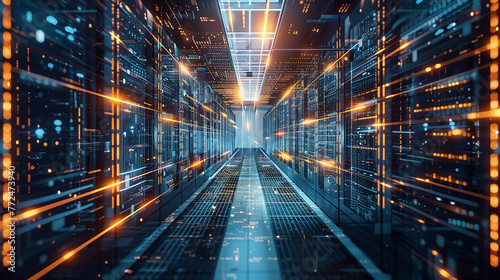 A captivating image highlighting the synergy between the CTO's strategic vision and the operational realities of a data center, with digitalization lines guiding the way forward.