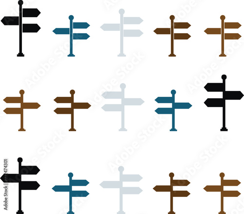 illustration of a set of pointers, signpost icon vector