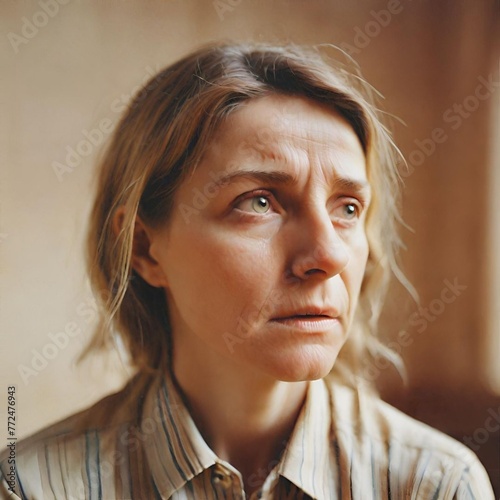portrait of a depressed woman