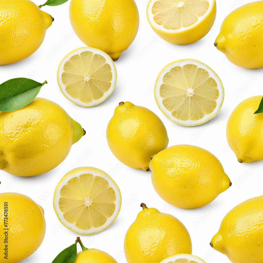 Lemon isolated fruits on transparent background