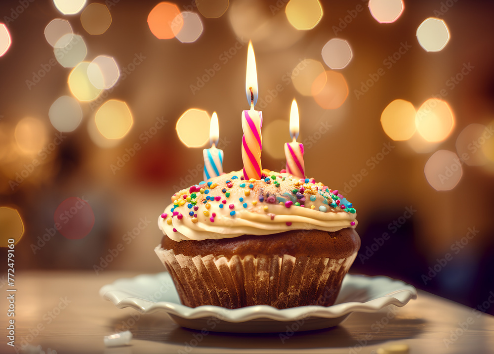 birthday cupcake with candles birthday cupcake with candles